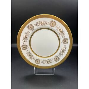 Coalport Lady Anne Salad Plate with Gold Encrusted Bands & Scrolls Bone China